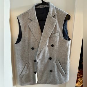 NEW Suit Supply Cashmere Double-breasted Outerwear Vest Size Small